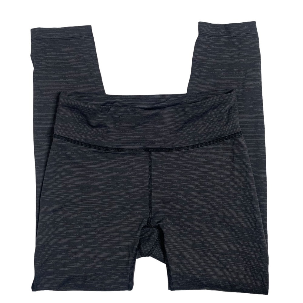 Outdoor Voices Charcoal Gray Striped Cropped Activewear  Leggings